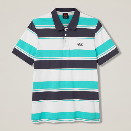 Mens Yarn Stripe Polo Assorted