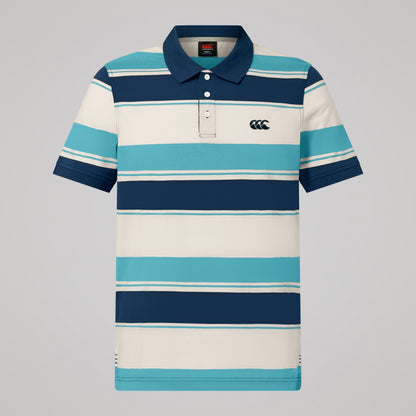 Mens Fundamentals Stripe Polo Shirt Blue