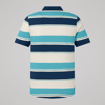 Mens Fundamentals Stripe Polo Shirt Blue