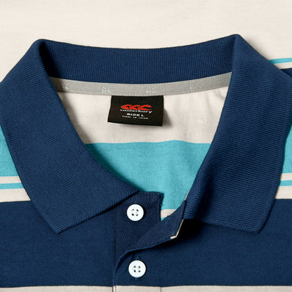 Mens Fundamentals Stripe Polo Shirt Blue