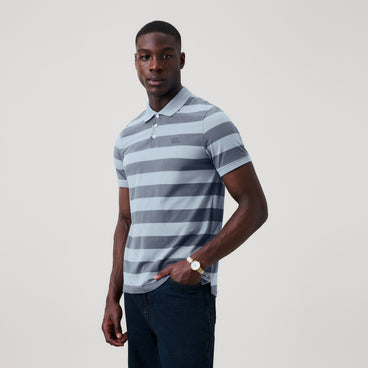 Mens Yarn Stripe Polo Shirt Assorted