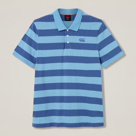 Mens Yarn Stripe Polo Shirt Assorted