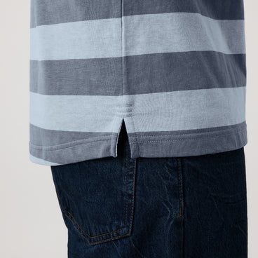 Mens Yarn Stripe Polo Shirt Assorted