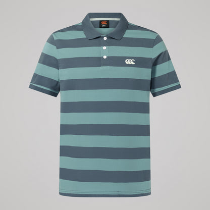 Mens Fundamentals Stripe Polo Shirt Grey