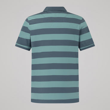 Mens Fundamentals Stripe Polo Shirt Grey
