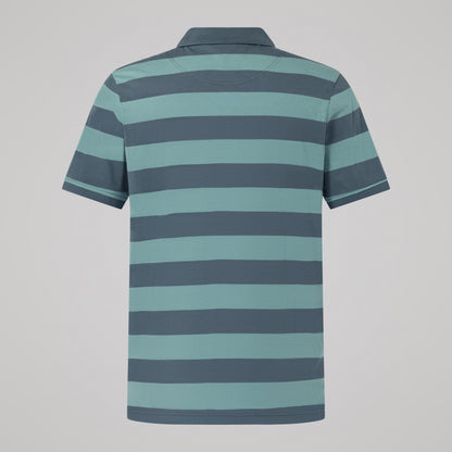 Mens Fundamentals Stripe Polo Shirt Grey