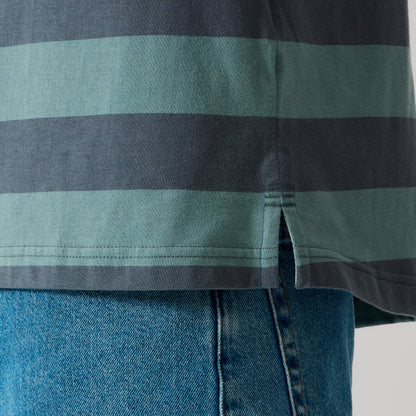 Mens Fundamentals Stripe Polo Shirt Grey
