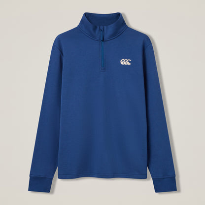 Mens Open Hem 1/4 Zip Sweatshirt Blue
