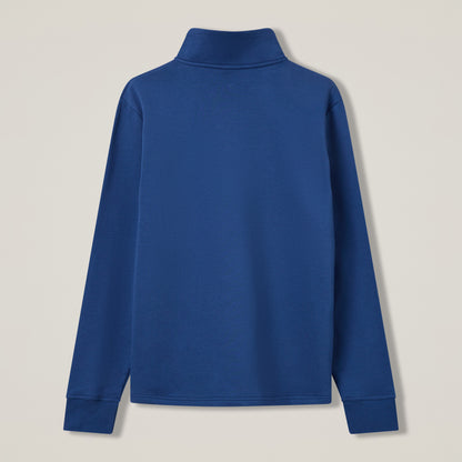 Mens Open Hem 1/4 Zip Sweatshirt Blue