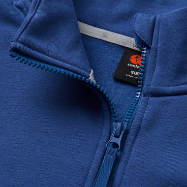 Mens Open Hem 1/4 Zip Sweatshirt Blue