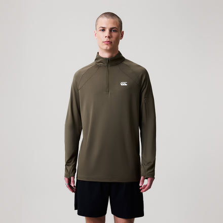 Mens Tempo+ 1/4 Zip Green