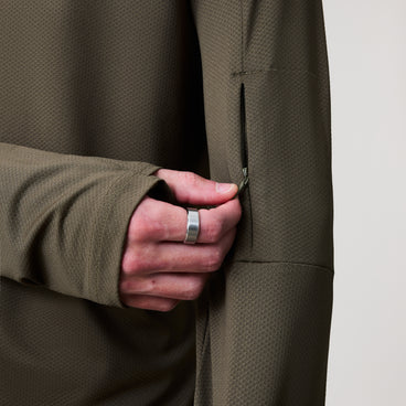 Mens Tempo+ 1/4 Zip Green
