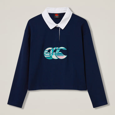 Womens Uglies Crop Rugby Jersey Navy