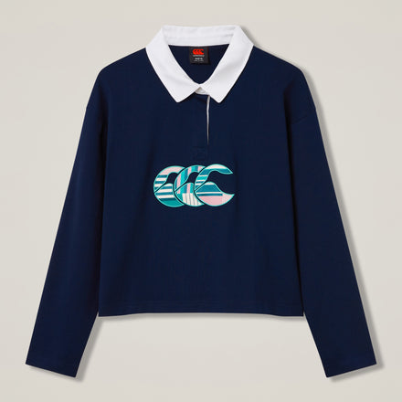 Womens Uglies Crop Rugby Jersey Navy