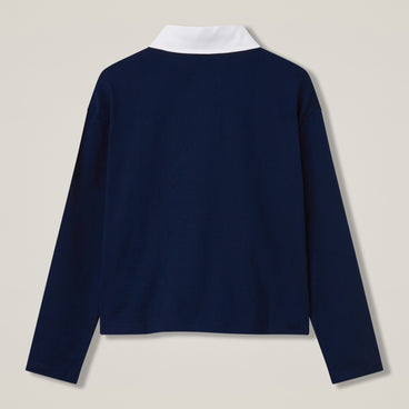 Womens Uglies Crop Rugby Jersey Navy