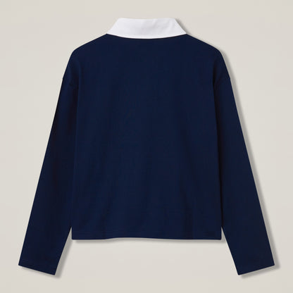 Womens Uglies Crop Rugby Jersey Navy