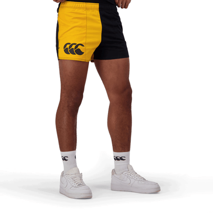 Mens Harlequin Shorts Gold/Black