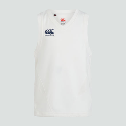 Junior Unisex Sleeveless Cricket Overshirt Cream