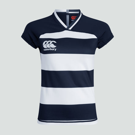 Womens Vapodri Evader Hooped Jersey Navy
